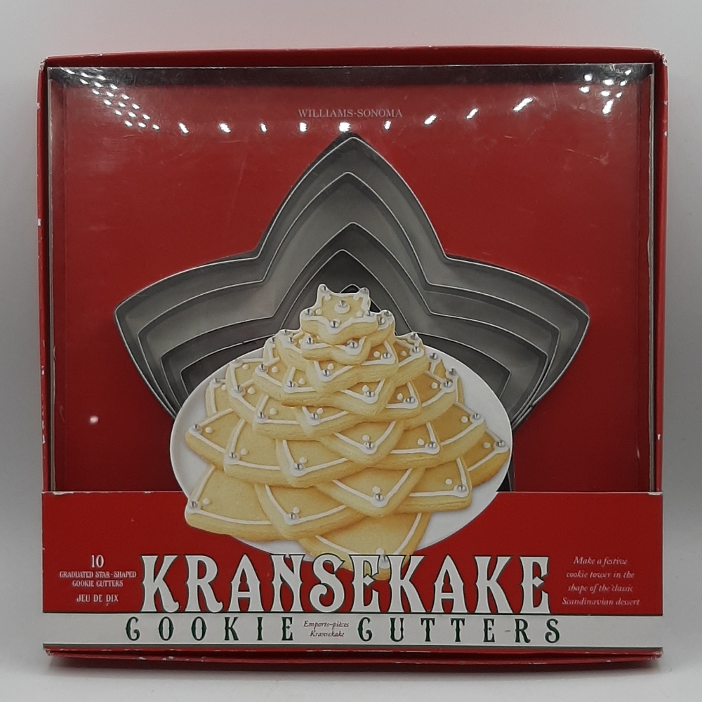 NEW Williams-Sonoma Kransekake Graduated Star Shaped Cookie Cutters 10pc 2011
